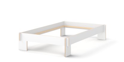 Siebenschläfer Bed, 120 x 200 cm, Without headboard, White, Without slatted base