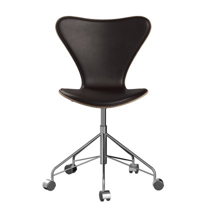 Series 7 Swivel Chair 3117 / 3217 Front Upholstery, Without armrests, Clear varnished wood, Clear varnished walnut, Dark brown, Chrome