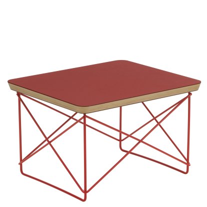 Occasional Table LTR , Linoleum dark brick, Powder-coated eames classic red