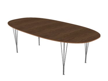Superellipse Table, 240 x 120 cm, Walnut with veneer edge