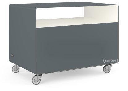 Trolley R 107, Bicoloured, Basalt grey (RAL 7012) - Pure white (RAL 9010), Industrial castors