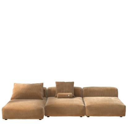 Vetsak Sofa Set 4, Cord velours - Camel, With cushions