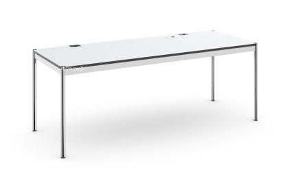 USM Haller Table Plus, 200 x 75 cm, 02-Pearl grey laminate, Hatch right
