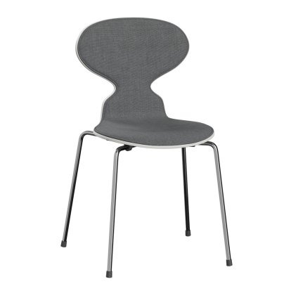 Ant Chair 3101 with Front Padding, Coloured ash, White, Remix 143 - Grey, Chrome