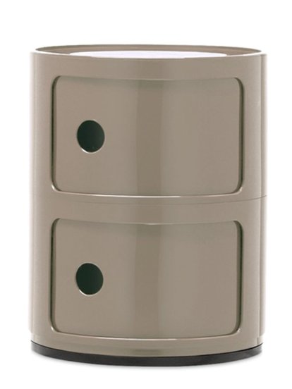 Componibili Container Round - 2 Compartments, Dove gray