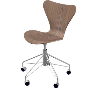 Series 7 Swivel Chair 3117, Clear varnished wood, Natural elm