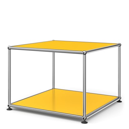 USM Haller Side Table 50, Both panels metal, Golden yellow RAL 1004