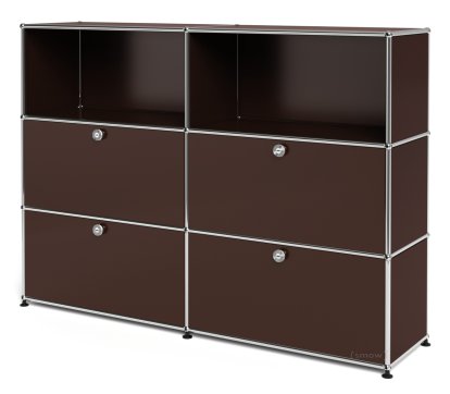 USM Haller Highboard L with 4 Drop-down Doors, USM brown
