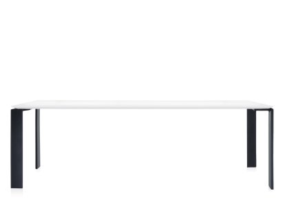 Four Table, L 223 x W 79 cm, Soft Touch white, Lacquered black