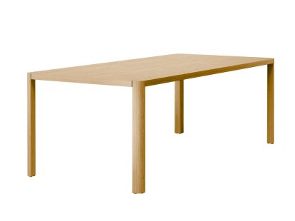 1140 Table, L 220 x W 100 cm, Clear lacquered oak, Black grey aluminium