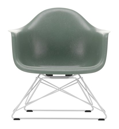 Eames Fiberglass Armchair LAR, Eames sea foam green, White
