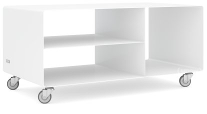 HiFi Lowboard R 104, Signal white (RAL 9003), Industrial castors