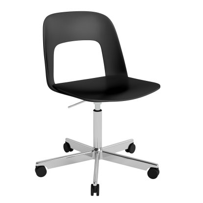Layout 141 Swivel Chair, Black, Polished aluminium