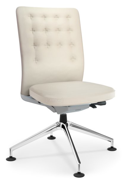 ID Trim Conference, Without lumbar support, Without armrests, Soft grey, Seat and back, leather, Snow