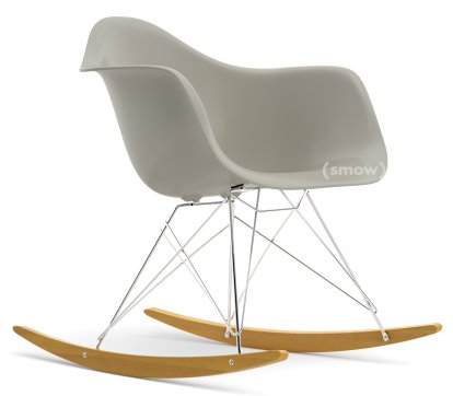 Eames Plastic Armchair RE RAR, Pebble, Chrome-plated, Yellowish maple
