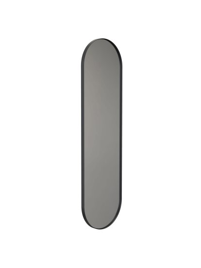 Unu Mirror oval, H 140 x W 40 cm, Black matt