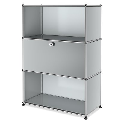 USM Haller Highboard M with 1 Drop-down Door, Light grey RAL 7035