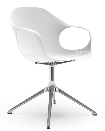 Elephant Swivel Chair, White, Polished aluminium