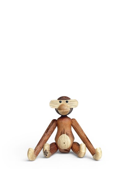 Monkey Wooden Figure, Mini (H 9,5 cm), Teak/Limba