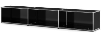 USM Haller Lowboard XL, Customisable, Graphite black RAL 9011, Open, 35 cm