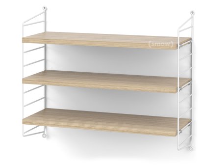 String System Shelf S, 20 cm, White, Oak veneer