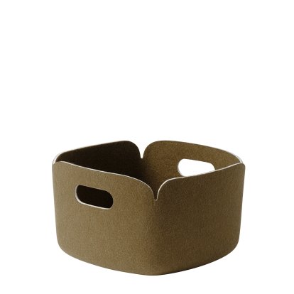 Restore Storage Basket, L 28 cm x W 28 cm, Brown green