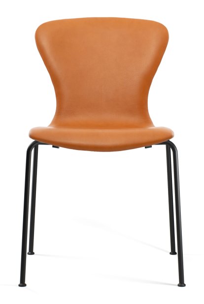PLAYchair Tube, Without armrests, Leather cognac
