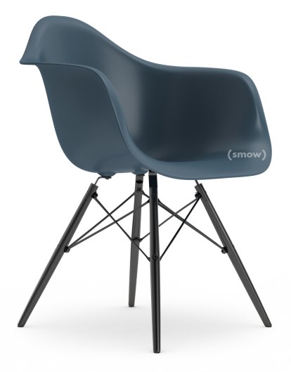 Eames Plastic Armchair RE DAW, Sea blue, Without upholstery, Without upholstery, Standard version - 43 cm, Black maple