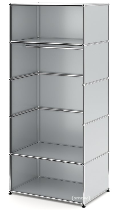 USM Haller Clothes Rack M with Rail, Model 2, USM matte silver