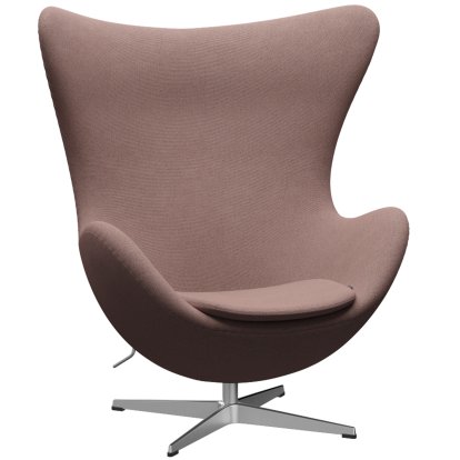 Egg Chair, Re-wool, 648 - Pale rose/natural, Satin polished aluminium, Without footstool