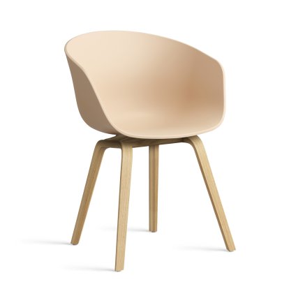 About A Chair AAC 22 Armchair, Pale peach 2.0, Lacquered oak
