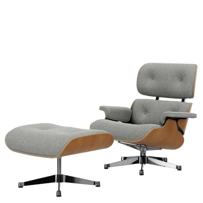 Eames Lounge Chair & Ottoman Nubia, Cream sierra grey / cherry, natural