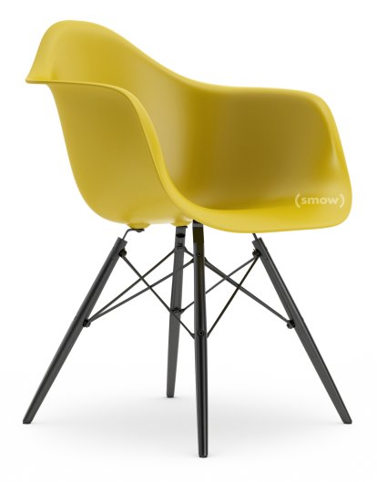 Eames Plastic Armchair RE DAW, Mustard, Without upholstery, Without upholstery, Standard version - 43 cm, Black maple