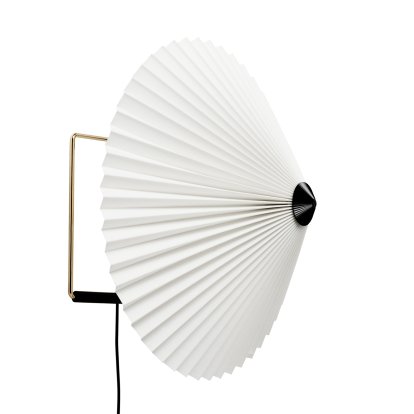 Matin Wall Lamp, Ø 380 mm, White, Brass polished