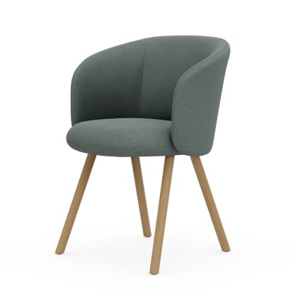 Mikado Armchair, Natural oak, Dumet, Sage / steel blue, Glides for carpets