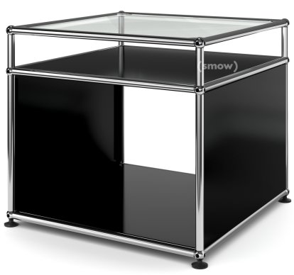 USM Haller Side Table with Extension, Graphite black RAL 9011