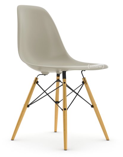 Eames Plastic Side Chair RE DSW, Pebble, Without upholstery, Without upholstery, Standard version - 43 cm, Yellowish maple