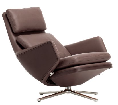 Grand Relax Lounge Chair, Without Ottoman, Leather Premium F, chestnut, Polished, 41,5 cm