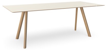Copenhague Table CPH30, L 200 x W 90 x H 74, Lacquered oak, Linoleum off-white