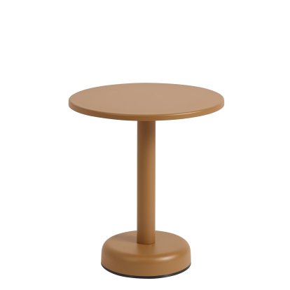 Linear Steel Coffee Table, Ø 42 x H 47 cm, Burnt Orange