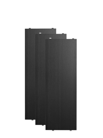String System Shelves (Set of 3), 58 x 20 cm, Black ash veneer