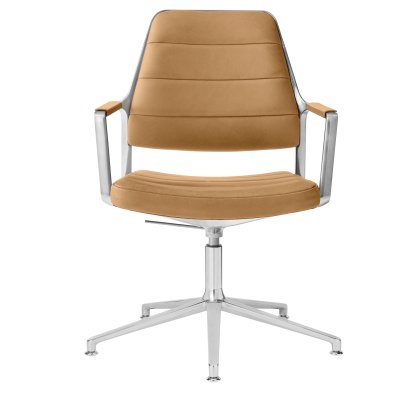 Swivel 455+ Swivel Chair, Fixed base, Leather camel