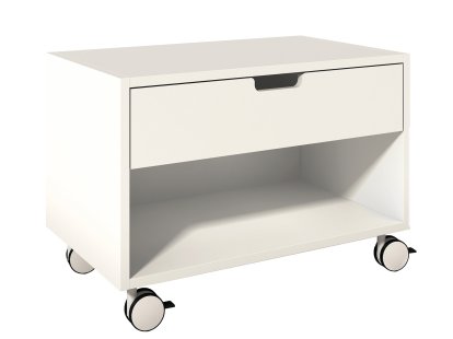 Modular Bedside Table, Melamine white with white edge