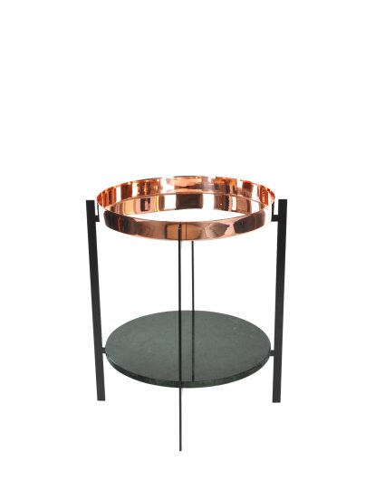 Deck Table, Copper, Green Indio