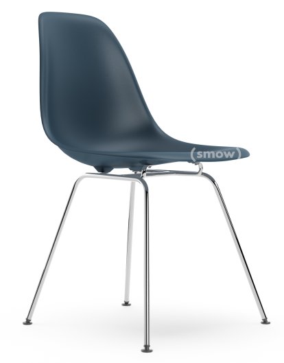 Eames Plastic Side Chair RE DSX, Sea blue, Without upholstery, Without upholstery, Standard version - 43 cm, Chrome-plated