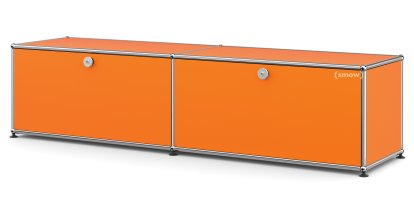 USM Haller Lowboard L with 2 Drop-down Doors, Pure orange RAL 2004