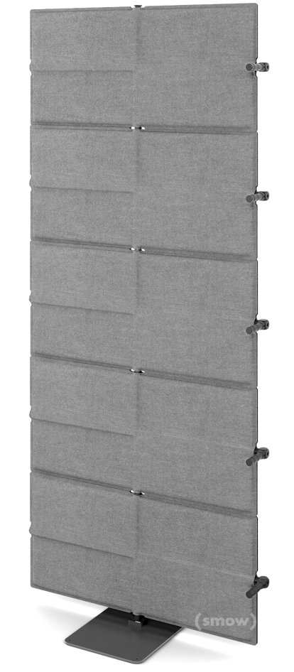 USM Privacy Panels Acoustic Wall Extension, With corner connector (for 90° angle), 1,79 m (5 elements), Anthracite