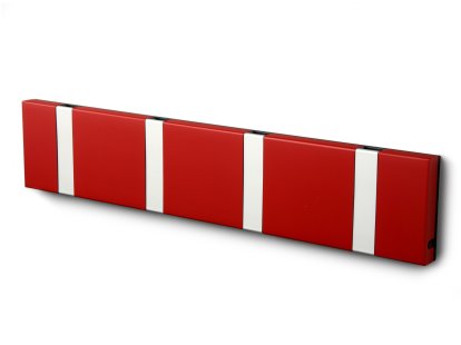 Knax, 4 hooks, Aluminium, MDF red lacquered
