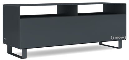TV Lowboard R 109, Self-coloured, Anthrazite grey (RAL 7016), Sledge base lacquered in same colour as unit exterior