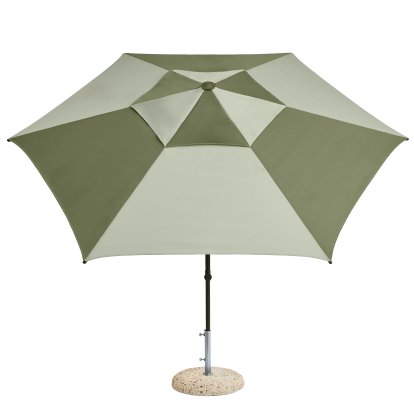 Terrazza Parasol Hexagon, Green / Dark green, With parasol stand